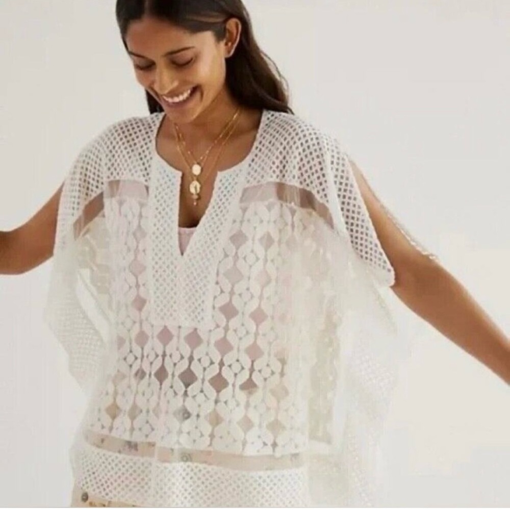 Anthropologie Black Lace Poncho